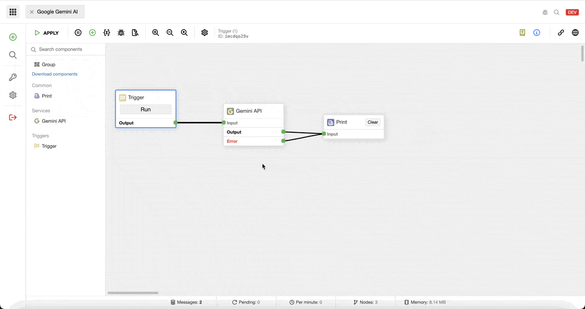 Jednoduchý príklad použitia komponentu